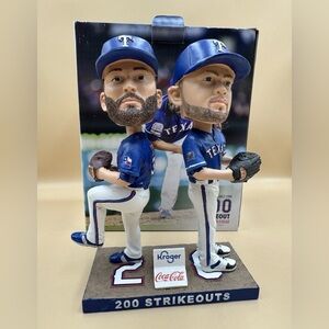 Texas Rangers Baseball Mike Minor Lance Lynn 200 Strikeout Dual Bobblehead
